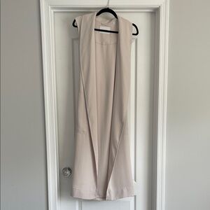 Aritzia Babaton Sleeveless Matte Pearl Long Vest